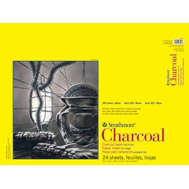 Strathmore 300 Series Charcoal Paper Pad, Glue Bound, 18x24 inches, 24 Sheets (64lb/95g) - Artist Paper for Adults and Students - Charcoal and Pastel