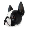 NOVICA Animal Themed Wood Mask, White and Black, 'Sweet Boston