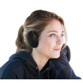 Earbags Bandless Fleece Ear Warmers,Medium,Black