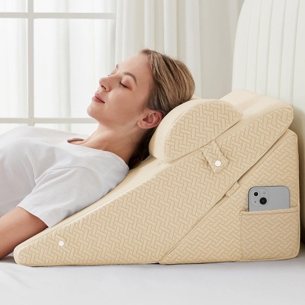 Sasttie Wedge Pillow Set for After Surgery, Adjustable Bed Wedge