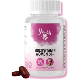 Yours Multivitamins Women Age 50+, Advanced Multivitamins for Senior Women | Vitamin D3, Vitamin A, C, Iron and Biotin. Immune Support, Bone Strength & Eye Health | Daily Essentials. 60 Tablets