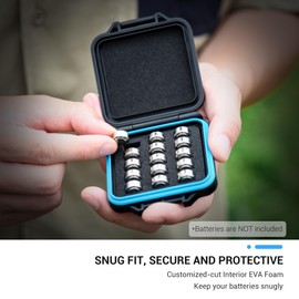 LR44 Battery Case Holder Storage,Water-Resistant Anti-Shock,Coin Cell Battery Case for 15x LR44 AG13 CR44 SR44 357 303 L1154 A76,LR44 Button Round Battery Holder Case,Coin Cell Battery Not Included