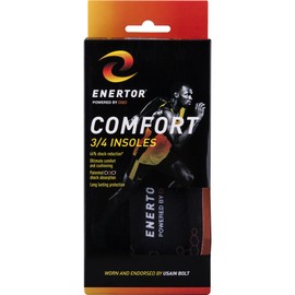 Enertor - Comfort 3/4 Insoles - Orthopädische Einlegesohlen — Mit Fersenschale — Stoßdämpfende Technologie — Zur Unterstützung von Plantarfasziitis, zur Linderung von Fuß- und Fersenschmerzen - M