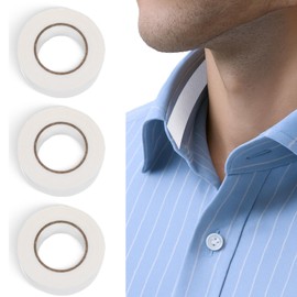 Classicseali 3 Rolls Collar Protectors for Shirts,Disposable Collar Protectors for Mens Shirts, Self-Adhesive Shirt Collars Protector, for Women,Men Invisible Liner Patches Against Sweat Stain, White