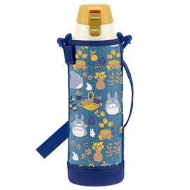 Skater KSDC10S-A Water Bottle, Large Capacity, Direct Drinking, 33.8 fl oz (990 ml), Stainless Steel, Cold Insulated, Sports Bottle with Cover, Lock, One Touch, Kids, Sports, Ghibli, My Neighbor