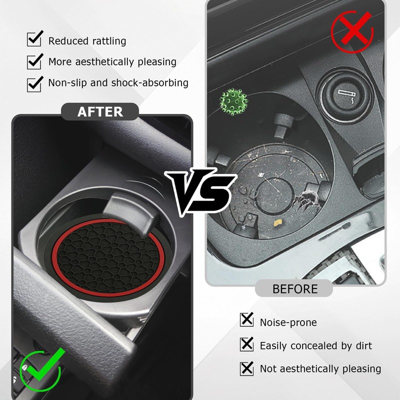4PCS Car Cup Holder Coasters,2.75 Inch Anti-Slip Car Coasters