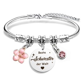 Geschenk Schwester für Schwester Geburtstag Kleinigkeit Beste Grosse Große Schwestern Geschenke Geschwister Schwesterherz Abitur Schulabschluss Geburtstagsgeschenk Geschenkideen Weihnachten Armband