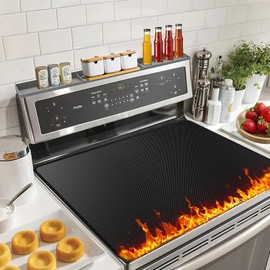 stove top covers for electric stove，Fireproof Stove Cover, 28.5x20Inch Heat Resistant Stove Top Cover，glass top stove cover protector，Prevents Scratching,Dish Drying Mat for Home Kitchen, Black