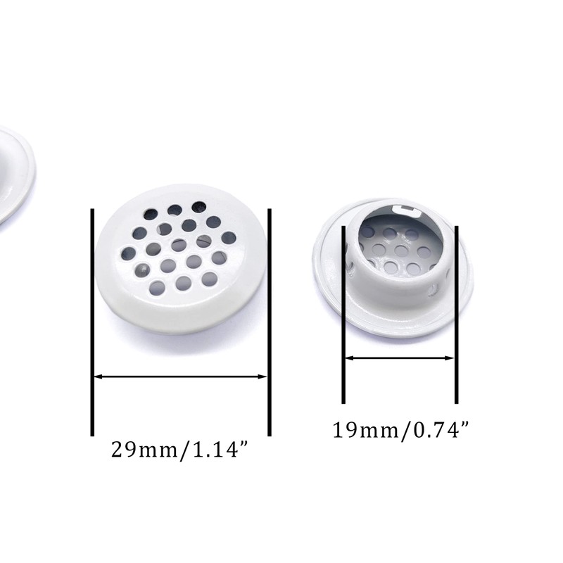20Pcs Air Vents 19mm Circular Soffit Vent Stainless Steel Round
