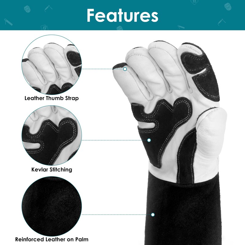 bestarc Leather Forge MIG Welding Gloves, 932℉ Heat Resistant Welding