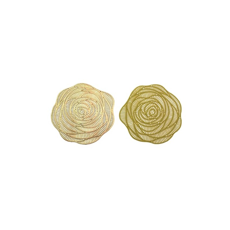speed mao Fashionable Rose Coasters PVC Insulated Gold Set of