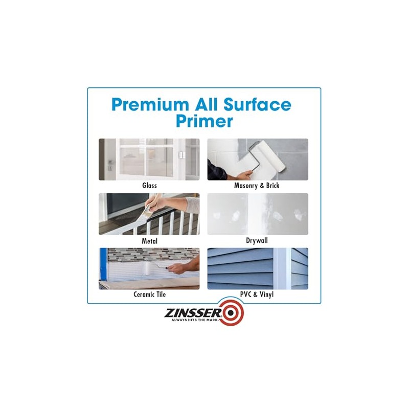 Zinsser 2001 Bulls Eye 1-2-3 All surface Primer, Gallon, White