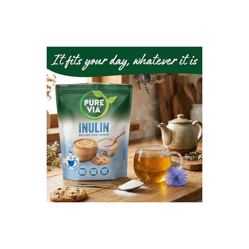 Pure Via Prebiotic Inulin Powder 1kg | Chicory Root Fibre