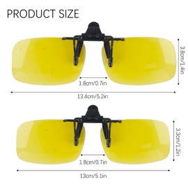 GWAWG Clip On Night Driving Glasses Effectively Minimize Glare for Men Women From Snow, Headlamps, Sun (130 * 33mm)