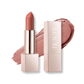 Beauty Searcher Metallic Shine Lipstick 3D Makeup for Woman Velvet Matte Lipsticks Moisturizing No-Stick Cup Lip Makeup, Long Lasting Waterproof Shine Lipstick(Champagne Pink)