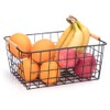 LeleCAT Wire Baskets with Wooden Handles Wire Storage Organizer Bin