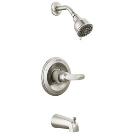 Delta Foundations 13 Series 2-Spray Bathtub and Shower Faucet Set, Brushed Nickel Shower Head and Handle Set, Valve Trim Kit, Stainless BT13410-SS (Valve Not Included)