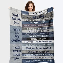 Caossuixin Mum Blanket, Mum Birthday Gifts, Birthday Gifts for Mum from Daughter/Son, Presents for Mum/Mothers/Mummy, Best Gifts, Special/Unique Gifts for Christmas/Valentine's Day/Mothers Day
