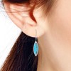 AeraVida Simple Marquise Shape Simulated Turquoise Inlays .925 Sterling Silver