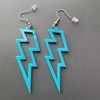 80s Neon Earrings Retro Acrylic Hollow Lightning Bolt Drop Dangle