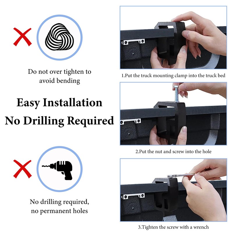 ZNDAW 4PCS Camper Shell Clamps, Heavy Duty Truck Cap Mounting