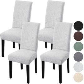 Fuloon Chair Covers, Set of 4, Universal Stretch Chair Cover, Modern Chair Cover, Elastic, Removable, Washable Covers for Dining Room Chairs, Swing Chair, Hotel, Restaurant Decor