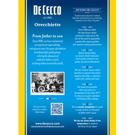 De Cecco Semolina Pasta, Orecchiette No.91, 1 Pound (Pack of 5)