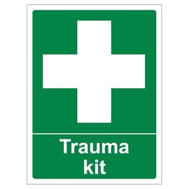 Bleedsave Trauma Kit - Portrait 150 x 200mm - 1mm Rigid Plastic Safety Sign