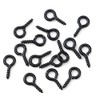 100 x Black Screw Eye 8mm x 4mm Metal Hooks