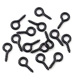 100 x Black Screw Eye 8mm x 4mm Metal Hooks Bail Findings for Jewellery Craft Making and Other Crafts…