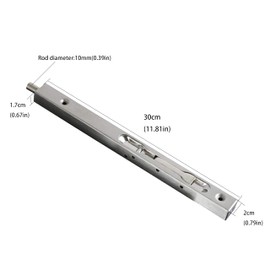 TOGU 12" Solid Stainless Steel Lever Action Flush Bolt,Concealed Security Door Lock For Composite Doors,French Doors,Wood Doors,Double Doors,Dummy Doors,Brush Stainless Steel Finish