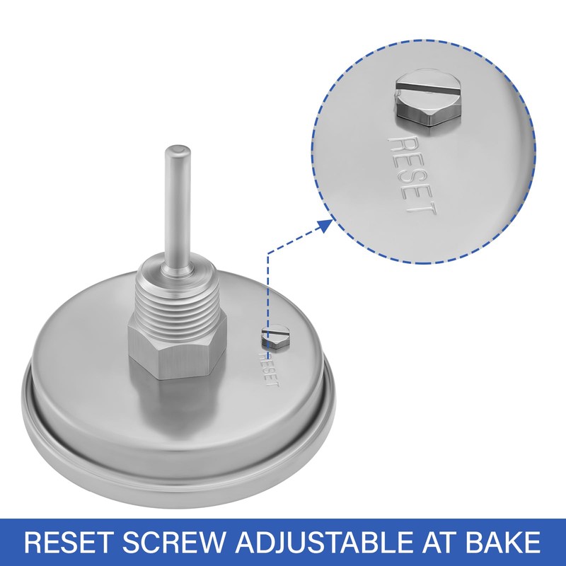 MEASUREMAN Hot Water Thermometer, 3" Dial, 2" Lead-Free Brass Stem,