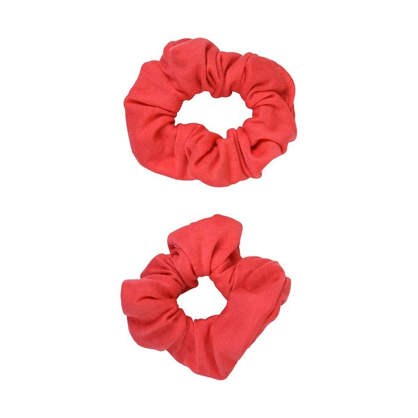 Set of 2 Solid Scrunchies - Coral