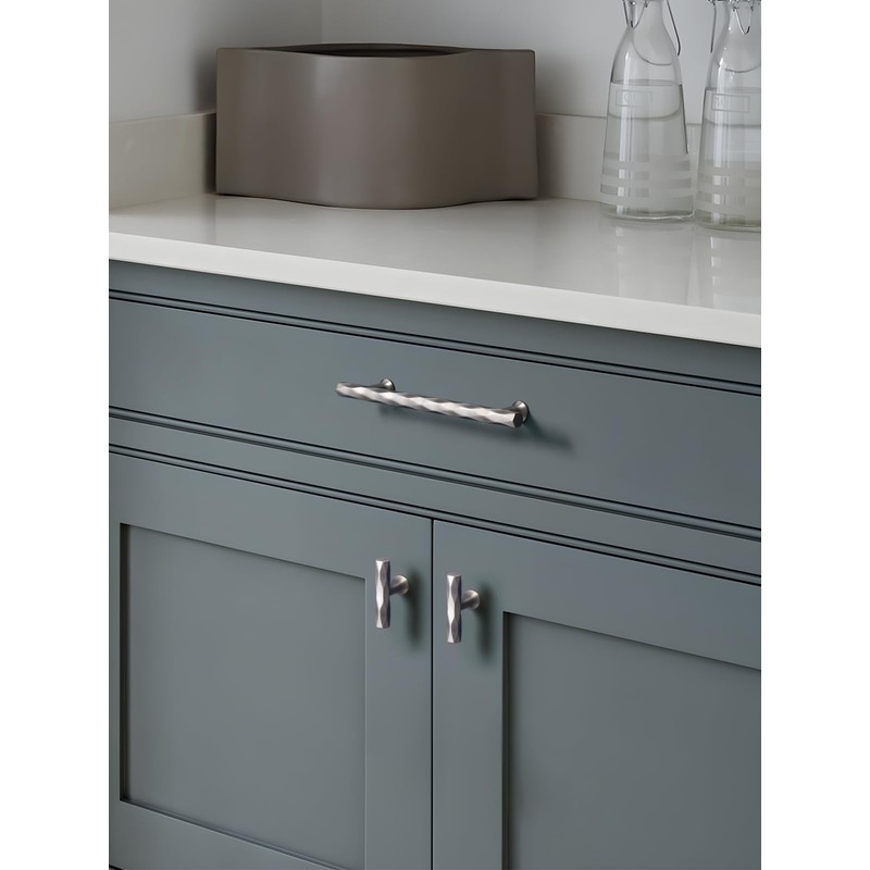 JIASENBAO Brushed Nickel Cabinet Pulls 3" Hole Center 10 Pack