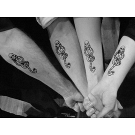 5 Sheets Magic Death Eaters Dark Mark Mamba Snake Temporary Tattoo for Costume Party Haloween Wizard Harry Prop