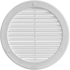 Ecopro Vent / Ø5" Inch Opening Diameter / White Round Vent External Grille with Protective Mesh - Lightweight Plastic Register / Cover Indoor Outdoor Soffit Vent - 6.2'' Outer Diameter