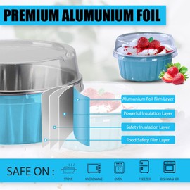 5oz 20pc/pack Mini Pie Tins with Lids, Disposable Aluminum Foil Baking Cups, Round Brownie Pudding Containers, Aluminum Cupcake Pans with Lids, Aluminum Muffin Pans for Baking and Parties