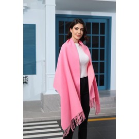 HUSG20 Winter Shawl - Dressy, Casual, and Cozy Blanket Shawl Wraps for Women - Poncho Size Women's Scarves & Wraps for Winter and Fall - Winter Accessories for Women (Bright Pink)