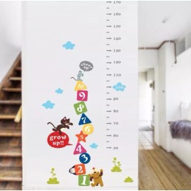 DaraBaby Vinil Decorativo Infantil Regla Medición Números Gato Yperro