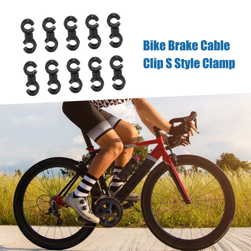 A ABSOPRO Bike Brake Cable Clip S Style Clamp Plastic