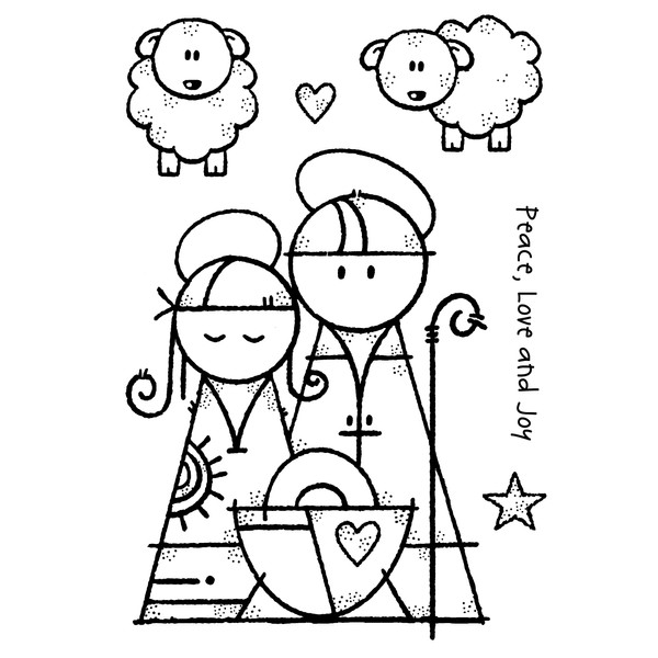 Woodware Francoise Collection-Mary & Joseph-Stamp, 4 x 6 inches, FRS945,