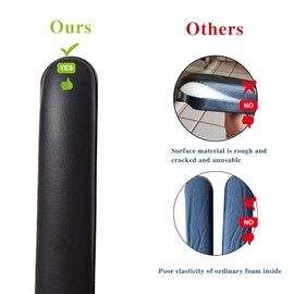 Full-Length Cushioned Armrest Black 10-1/4 "Long Wheelchair and Transport Chair Armrest Cushions, Black (1 Pair) Compatible with Most Brands