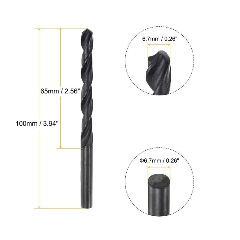 sourcing map 6542 High-Speed Steel Spiral Drill Bit Metal Drill