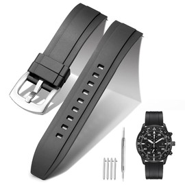 TICFROG Watch Straps, Rubber Quick Release Wristband, Sports Straps Bracelet, Replacement Band for Men and Women, Compatible Lug Width 20mm 22mm 24mm (Black, 22mm)