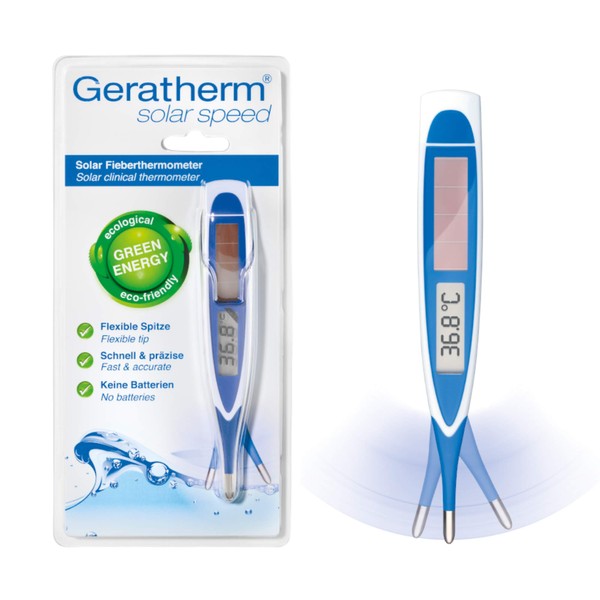 Geratherm Thermometer, Digital and Analogue Ear Thermometer Without Mercury, blue