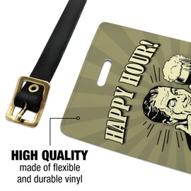 Happy Hour Gentlemen Start Your Livers Luggage ID Tags Cards Set of 2