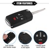 VekAuto 4 Button Keyless Entry Remote Key Shell Cover Compatible