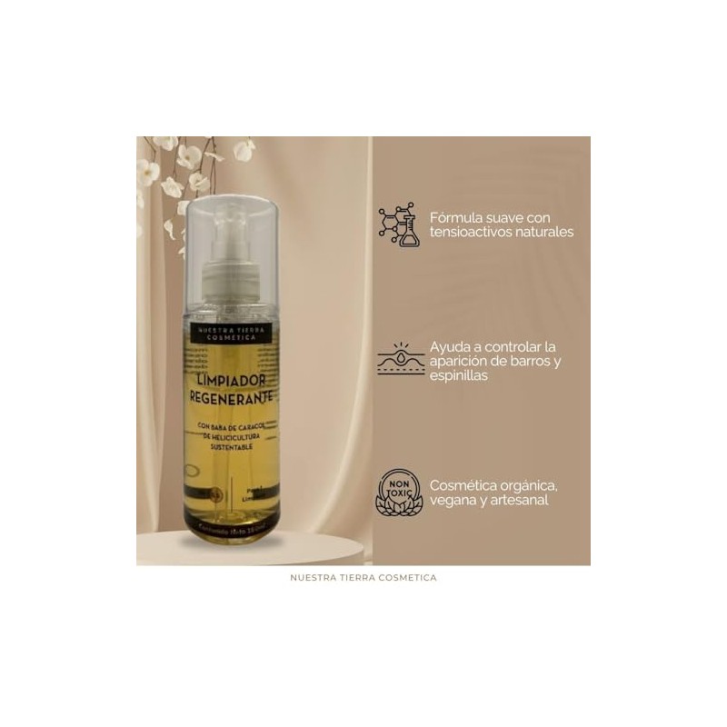 Nuestra Tierra Cosmetica Limpiador Regenerante con Baba de Caracol, pH