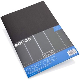 Premier Stationery Craft, Icon 220Gsm Black Card. Pack of 10, A4