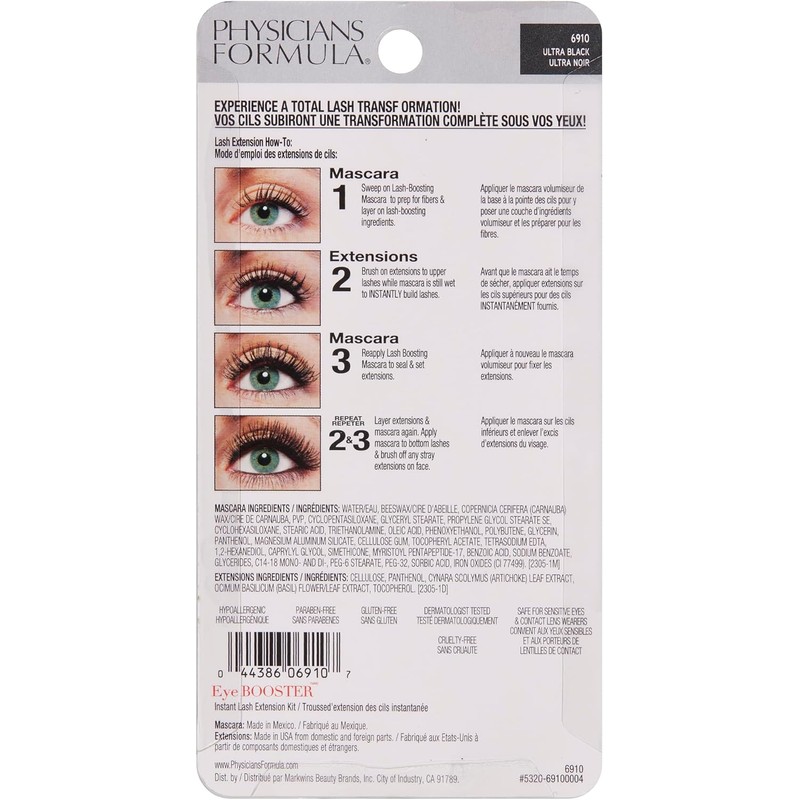 Physicians Formula Eye Booster Instant Lash Extension Kit, Ultra Black,
